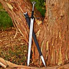 The Witcher Replica Sword Steel Blade Leather Handle w/ Scabbard Full Tang picture