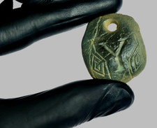 50 AD Ancient Carved Engraved Gemstone Pendant Medallion Amulet initial letter Y picture
