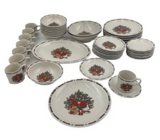 Vintage Ten Strawberry Street O' Christmas Tree Dinnerware 43 Pc Set Serve 8 EUC picture