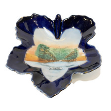 HONESDALE Pennsylvania PA Antique IRVING CLIFF Souvenir COBALT CHINA TRINKET picture