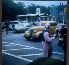 Parade, Vintage Car, Shell Gas Station 35mm Photo Slide picture