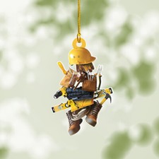 Construction Worker Set Ornament, Construction Equipment Flat Hanging Ornament picture