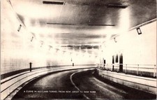 Vintage PPC - A Curve in Holland Tunnel From New Jersey to New York - F53156 picture