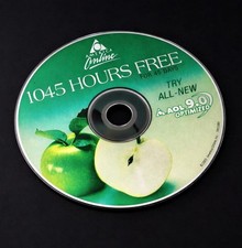 America Online Internet / Collectible Disc, Vintage AOL 9.0 CD, Green Apple Art picture