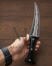 CUSTOM HANDMADE COPPER DAMASCUS STEEL HUNTING KNIFE &SHEATH | USA TAX PAID picture
