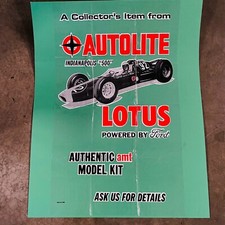 1965 Indy 500 Lotus Ford Autolite Showroom Poster Window Clinger Shelby Cobra picture