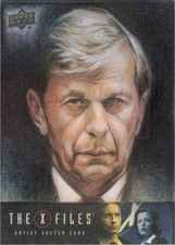 X-Files Monsters of the Weeks Sketch Card Huy Truong Cigarette Smoking Man 1/1 picture