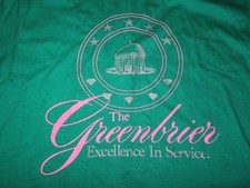 Vintage Hanes Label - THE GREENBRIER HOTEL Excellence In Service (LG) T-Shirt picture