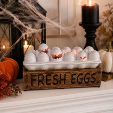 🔥 👍 14” Halloween LED Haunted Deviled Eggs Peeping Chics Animated Spooky New picture