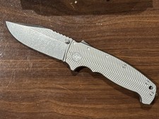Demko AD20 XXX - CPM-3V Clip Point - Textured Titanium - Shark-Lock picture