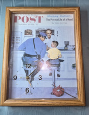 Vintage 1958 Norman Rockwell The Runaway Saturday Evening Post Framed Wall Clock picture