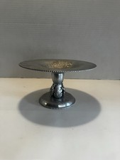 VINTAGE TRADE CONTINENTAL MARK HAND WROUGHT SILVERLOOK CANDY TRAY 5” DIAMETER picture