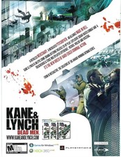 2007 Kane & Lynch Dead Men Video Game Eidos Interactive Retro Print Ad/Poster picture