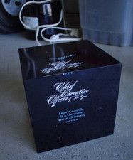 Vintage 1978 RCA Chief Executive of the Year Lucite Square Paperweight Award picture
