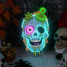 Halloween Skull Neon Sign Dimmable USB Zombie Skull LED Neon Light for Party picture