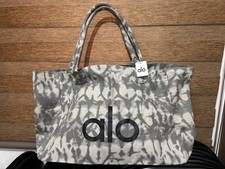 NWT ALO Yoga Gray Tie-Dye Canvas Cotton Large Tote Bag For Travel & Gym Carry-On picture