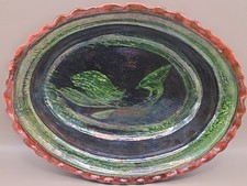 Vtg Patamban Michoacan Bowl Mexican Folk Art Pottery Lg Oval 12.5 X 10  *READ* picture