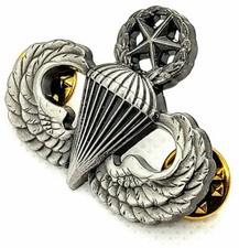 US ARMY Airborne MASTER Parachutist Paratrooper Jump Wings Pin Oxidized Badge picture
