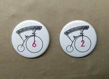 The Prisoner No. 2 & No. 6 Bicycle Large 2.25” Buttons Village McGoohan SciFi TV picture