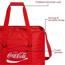 IDEA NUOVA COCA-COLA TOTE BAG, 40 CAN CAPACITY PORTABLE BEVERAGE -  RED/WHITE picture