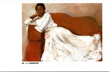 Kimanne Uhler - A Dark-Skinned Woman in a Long White Dress 1987 Art Print A28 picture