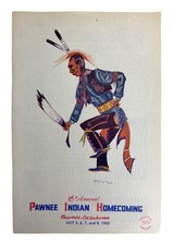 Vintage 1956 Pawnee Indian Homecoming Pow-Wow Program Many Photos with Names picture