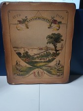 Vintage Boston Massachusetts Centennial Wall Plaque Americana travel picture