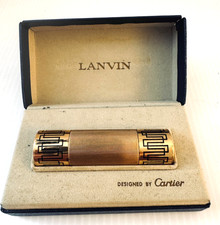 Vintage Lanvin Perfume Vial 1/8  oz Art Deco Design by Cartier 1950-70s w/ Box picture