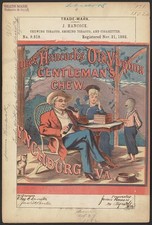 Photo:J. Hancock Gentleman's Chew Tobacco Trade Mark Lynchburg VA 1882 picture