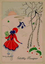 Vintage Dutch New Year Postcard Marion v. Marle Art J. Philip Kruseman The Hague picture
