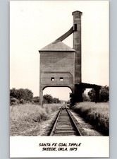 c1975 Santa Fe Railroad Coal Tipple Skeede Oklahoma OK Pawnee County RPPC Photo picture