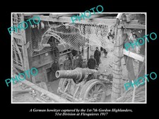 Flesquierers France Howiter Gun Gordan Highlanders 1917 Old Large Historic Photo picture