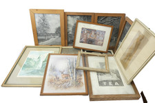 Mixed Lot Brown White Beige Wood Frame Artist Lot Don Davey Black & White Photo picture