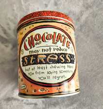 Hallmark Shoebox Metal Tin Canister w/ Lid, Chocolate Cartoon, Storage picture