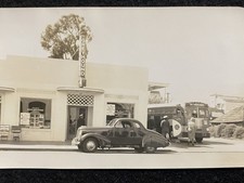 Santa Barbara California CA Greyhound Bus Station Signs Antique Snapshot Photo picture