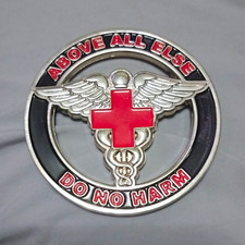 Above All Else Do No Harm EST. 1898 Red Cross Caduceus Militaria Coin picture