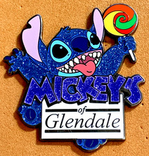 DISNEY WDI 2008 MICKEYS OF GLENDALE STITCH HOLDING A LOLLIPOP LE 300 GLITTER PIN picture