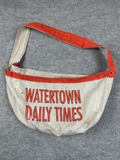 Vintage Watertown Daily Times Newspaper Carrier Canvas Delivery Bag picture