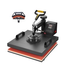 VEVOR 2 in 1 Heat Press Machine for T Shirts and Hats, 15x15 Inch Red+Black picture