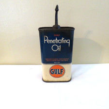 Vintage Gulf Penetrating Oil Can Half Pint Empty 5