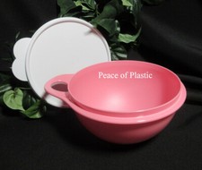 TUPPERWARE PINK 6 CUP THATSA MINI MIXING BOWL WHITE LID FRUITS SALAD SNACK SMALL picture