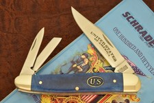 SCHRADE WALDEN 150 YEARS US BLUE BONE CIVIL WAR UNION WHITTLER KNIFE NICE (36763 picture