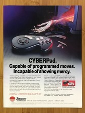 1993 Suncom Cyberpad Controller Print Ad/Poster Authentic SNES Sega Genesis Art picture