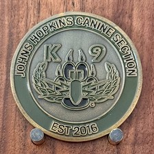 Johns Hopkins Medicine K9 Canine Section Est. 2016 Challenge Coin  W#13 picture