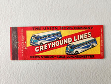 Greyhound Bus Lines Full Length Matchbook Cover. picture