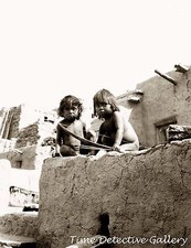 Two Hopi Indian Children with Bow & Arrows, Arizona -1908- Historic Photo Print picture