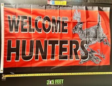 Hunting Flag FREE USA SHIP Welcome Hunters BW Outdoors Redneck USA Sign 3x5' picture