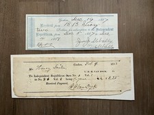 RARE 1833 & 1867 Independent Republican Ephemera Newspaper  Receipts, Goshen NY picture