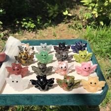 50pcs Natural Mixed Bat Skull Carving Quartz Crystal Skull Reiki Healing gift picture