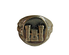 Rare WWII US Army Corps of Engineers 1943-1945 Sterling Silver Ring Size 9 picture